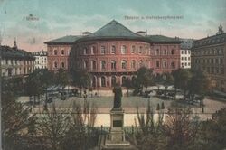 Mainz - Theater und Gutenbergdenkmal