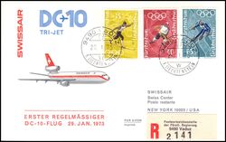 1973  Erster Regelmiger DC-10- Flug Zrich - New York ab Liechtenstein