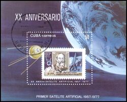 Cuba 1977 20. Jahrestag des Starts von Sputnik I.