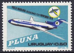 Uruguay 1978  Erstflug der neuen Boeing 727