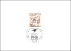 1990  Ministerkarte - 500 Jahre Internationale Postverbindungen