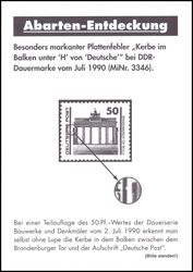 1990  Freimarken: Bauwerke und Denkmler mit Plattenfehler