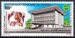 Kongo 1971  10 Jahre Post- und Fernmeldeunion