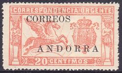 1928  Eilmarke von Spanien mit rckseitiger Kontrollzahl