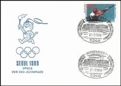 1988  Olympiade Seoul 1988 - Karte mit Sonderstempel