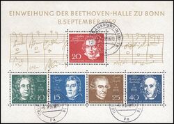 1959  Blockausgabe: Einweihung der Beethovenhalle in Bonn