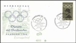 1968  Werbeschau - Olympia auf Briefmarken - Hamburg