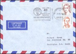 1989  Mischfrankatur auf Auslandsbrief