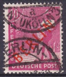 1949  Freimarken: Rotaufdruck  Berlin  40 Pfennig