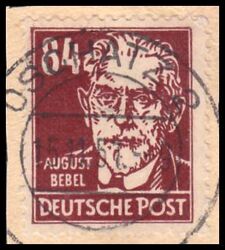 1952  Freimarken: Persnlichkeiten - August Bebel