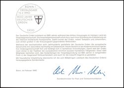 1990  Ministerkarte - Deutscher Orden