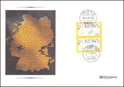 1993  Stempelkarte - Neue Postleitzahlen