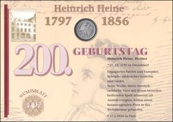 1997  Numisblatt - 200. Geburtstag von Heinrich Heine