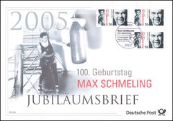 2005  Jubilumsbrief  - 100. Geburtstag von Max Schmeling