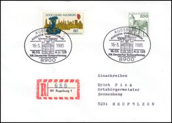 1985  Mischfrankatur auf R-Brief