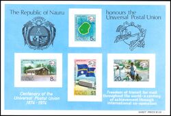 Nauru 1974  100 Jahre Weltpostverein (UPU)