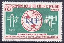 Elfenbeinkste 1965  100 Jahre Internationale Fernmeldeunion (ITU)
