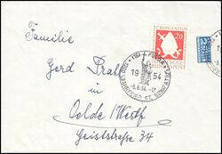 1954  Einzelfrankatur auf Brief als FDC
