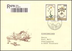 1995  Mischfrankatur auf Auslandsbrief per Einschreibebrief
