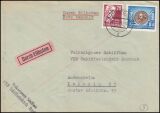 1953  Mischfrankatur auf Brief per Eilboten