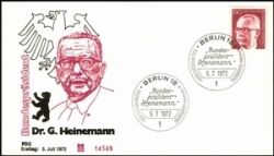 1972  Freimarken: Bundesprsident Gustav Heinemann