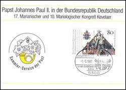 1987  Werbekarte der DBP - Papstbesuch