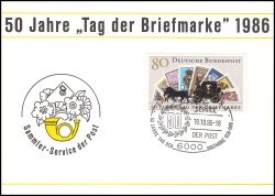 1986  Werbekarte der DBP - 50 Jahre Tag der Briefmarke