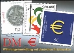 2002  Währungsumstellung auf deutschen Briefmarken