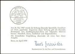 1979  Ministerkarte - Deutsche Sporthilfe