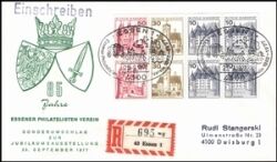 1977 Heftchenblatt Burgen & Schlösser auf R-Brief