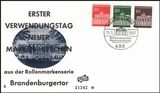 1967  Freimarken: Brandenburger Tor - Erster Verwendungstag