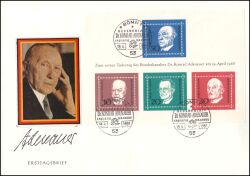 1968  1. Todestag von Konrad Adenauer - Blockausgabe