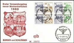 1980  Freimarken: Burgen & Schlsser Markenheftchen - 1. Verwendungstag