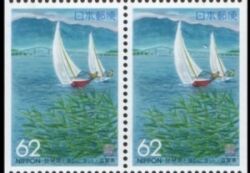 1993  Präfekturmarke: Shiga - Heftchenblatt
