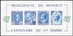 1985  100 Jahre Briefmarken von Monaco - ungezähnt