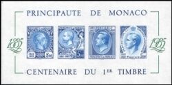 1985  100 Jahre Briefmarken von Monaco - ungezhnt