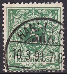 1889  Freimarke: Wertziffer und Krone im Perlenoval