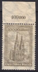 1923  Freimarken: Klner Dom in Farbe b