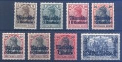 Marokko - 1911  Freimarken mit Aufdruck "Marokko"
