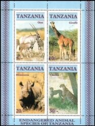 Tansania 1986  Gefärdete Wildtiere