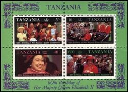 Tansania 1987  60. Geburtstag von Knigin Elisabeth II.