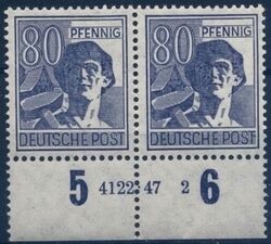 1947  Freimarken: Kontrollratsausgabe - Arbeiter mit HAN