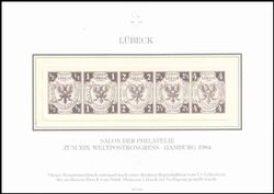 1984  Neudruckblock der Freimarken von Lbeck
