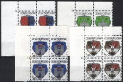 1990 Städtewappen im 4er-Block