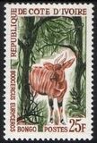 Elfenbeinkste 1963  Freimarke: Tiere - Bongo-Antilope