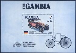 Gambia 1986  100 Jahre Automobil - Benz 8/20 von 1913