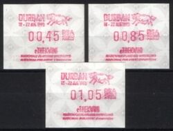 Südafrika 1993  Automatenmarken: Briefmarkenausst. DURBAN `93