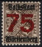 1919  Dienstmarken: Wertziffern in Schildern mit Aufdruck