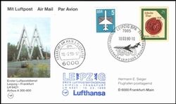 1990  Erster Luftpostdienst Leipzig - Frankfurt