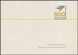 1990  Sonderfaltkarte der DP - 500 Jahre Post